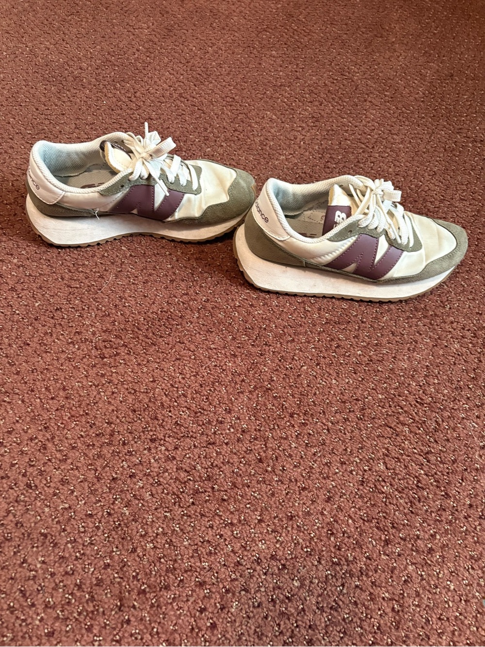 New Balance Women's Olive Green and Purple Athletic Sneakers